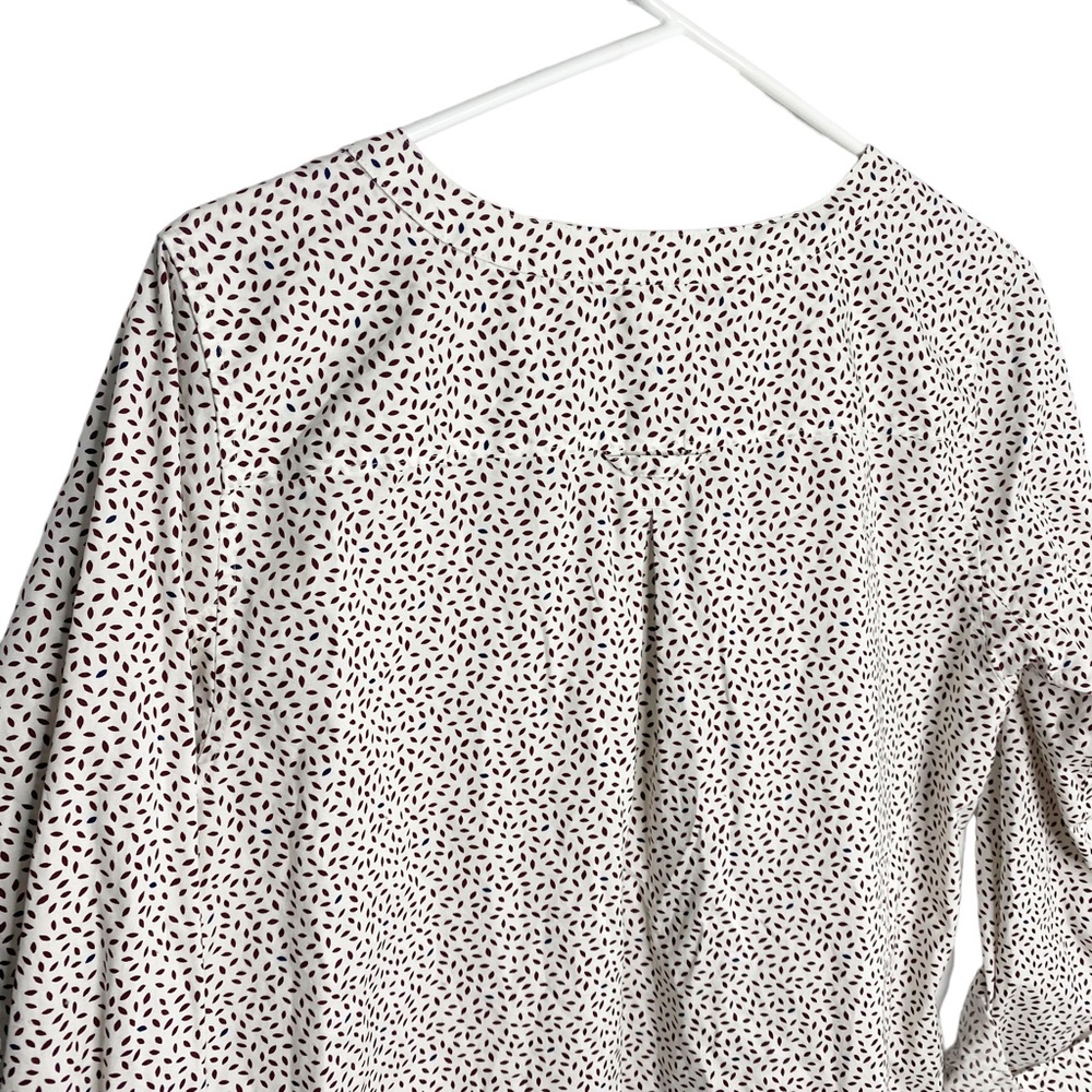 Duluth tunic top white burgundy size medium j - Picture 4 of 5